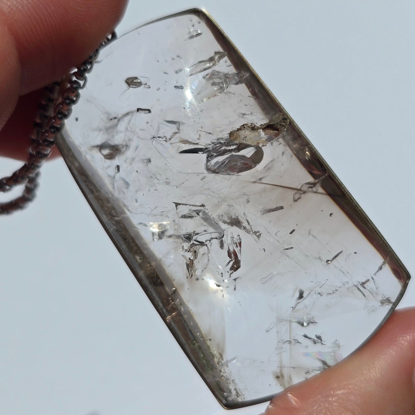 Smokey Quartz Enhydro Crystal Pendant