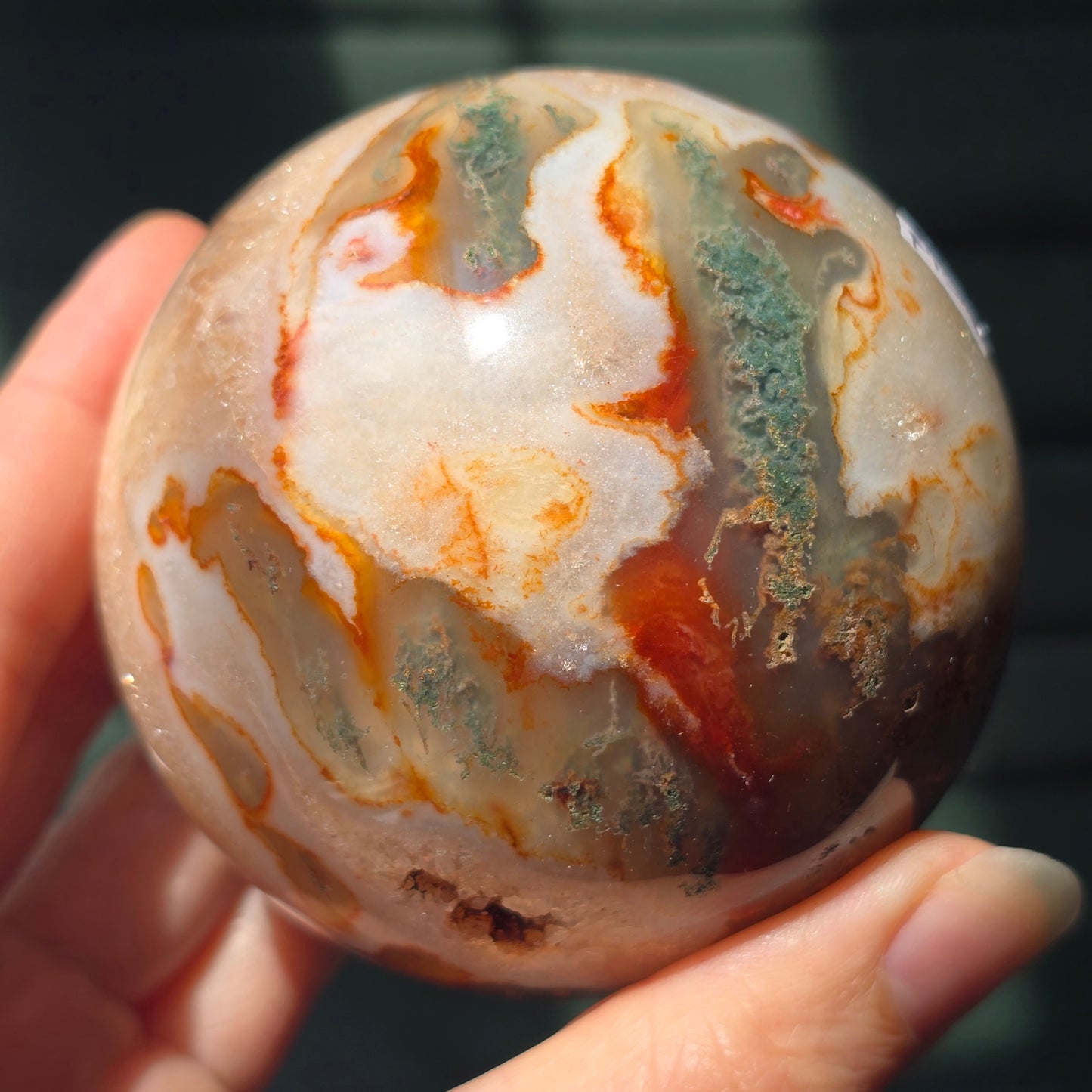 Red Moss Agate Sphere ❤️