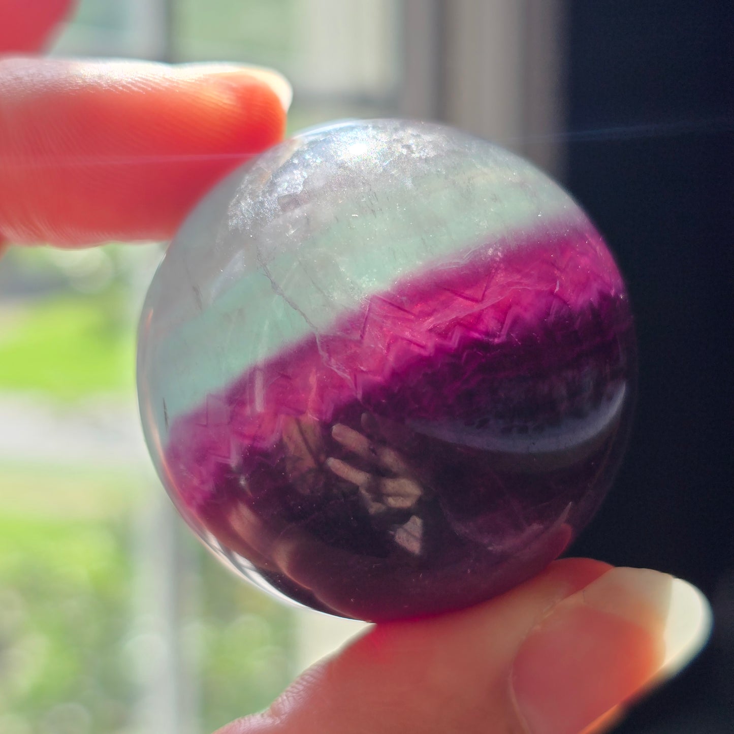 Teal + Magenta Fluorite Sphere 🔮