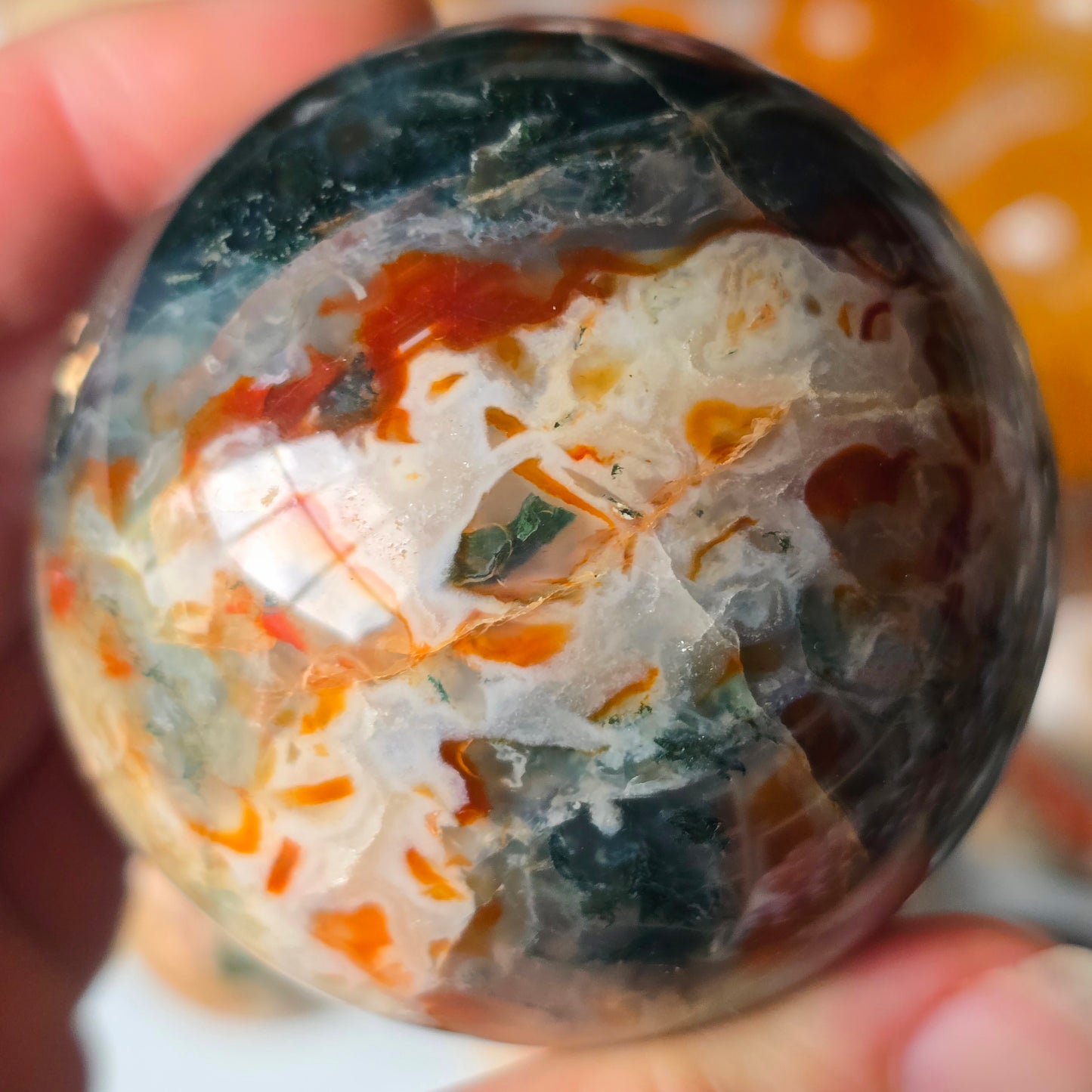 Red Moss Agate Sphere 🌿