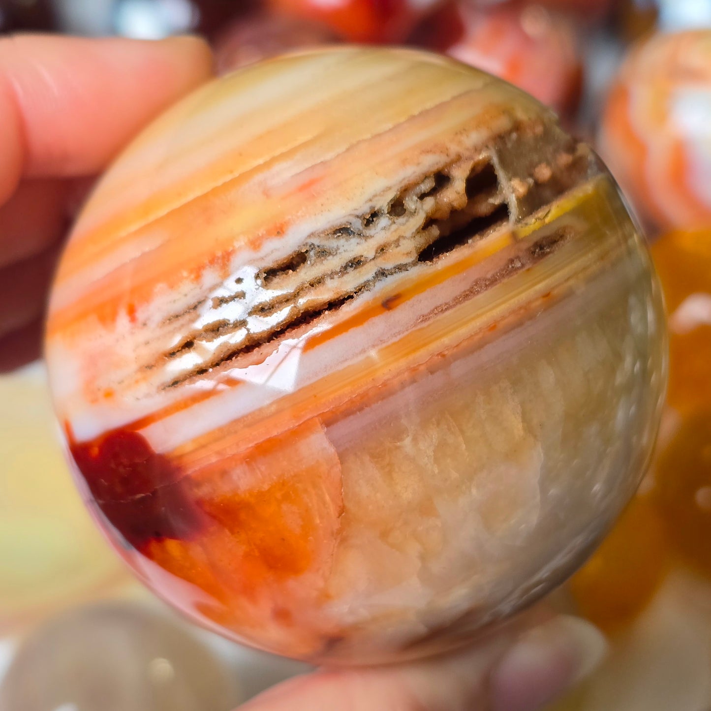 Funky Carnelian Sphere 💛