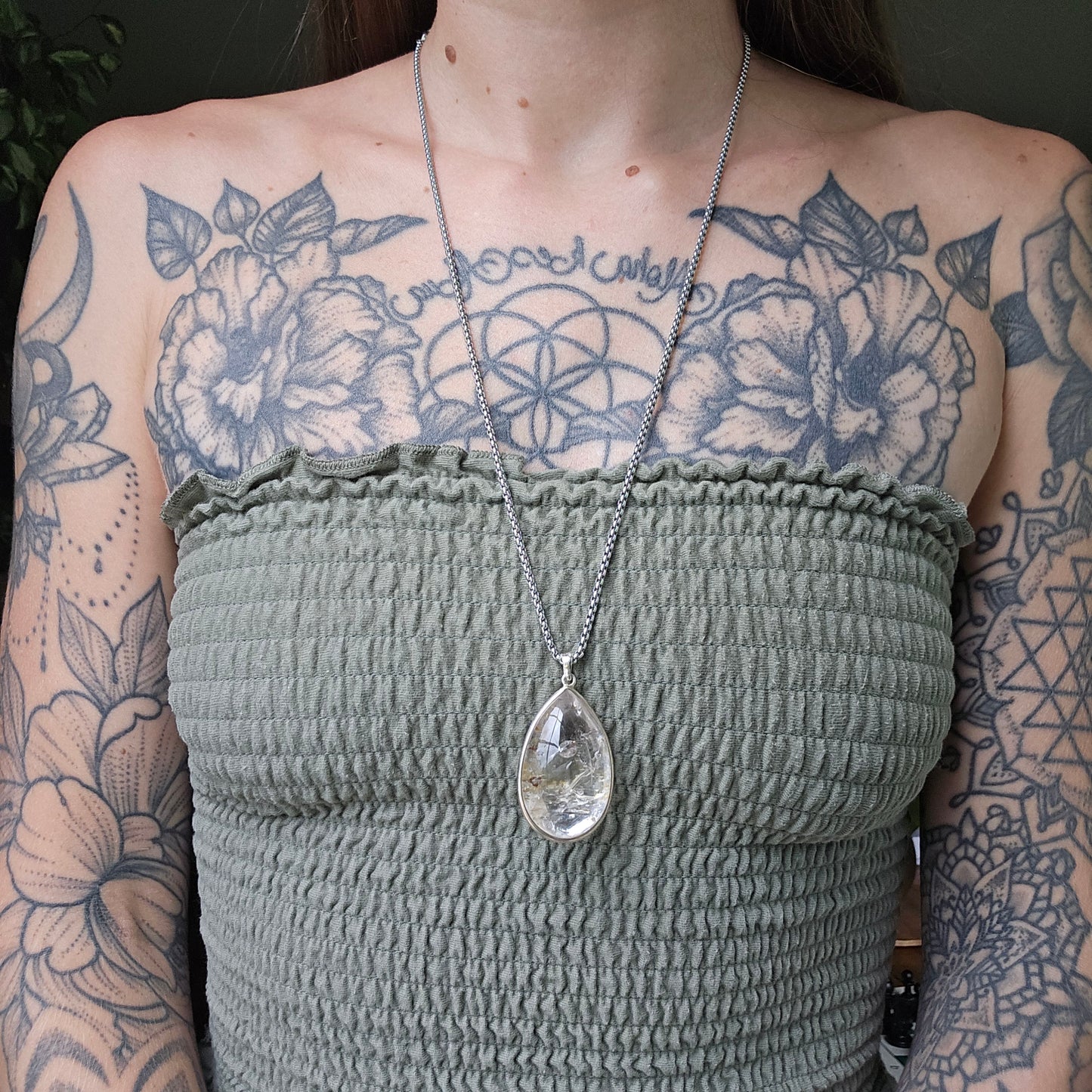 Quartz Enhydro Crystal Pendant