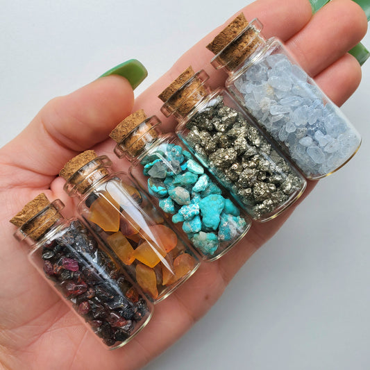 Mini Crystal Chip Jars