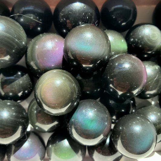 Mini Rainbow Obsidian Sphere